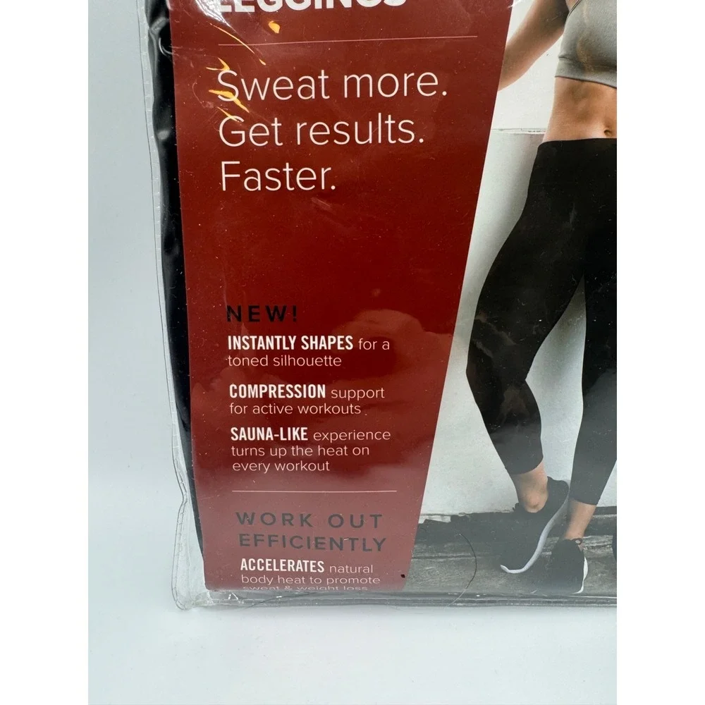 NWT‎ Novel Brands Sweat Shaper Leggings Women's XL Black Lightweight Comfortable